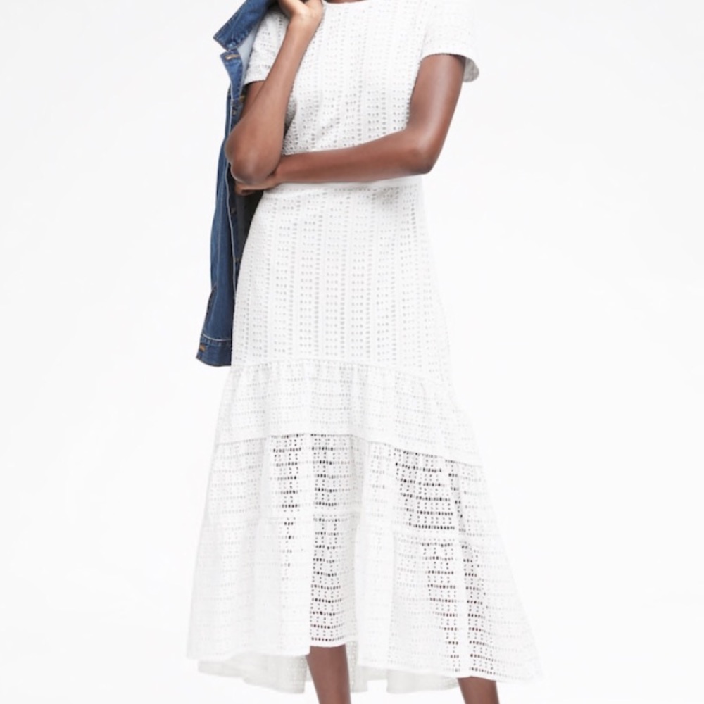 NWT Banana Republic Eyelet Midi Dress